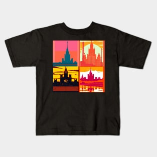Sunset in Moscow x4 Composition Kids T-Shirt